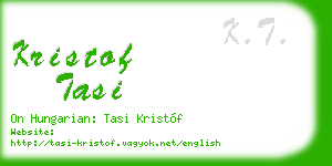 kristof tasi business card